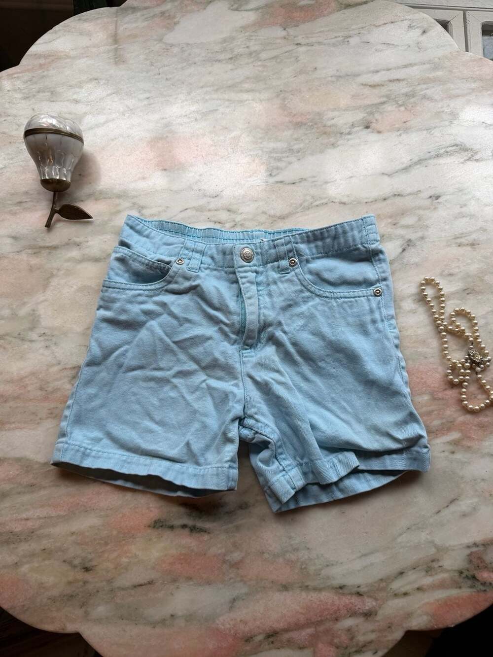 Faded Glory Girls Light Wash Denim Jean Shorts Size 6